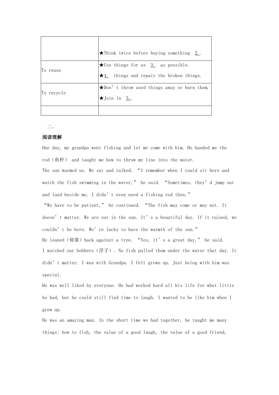 吉林省吉林市中考英语复习精选试卷13 人教新目标版试卷_第2页