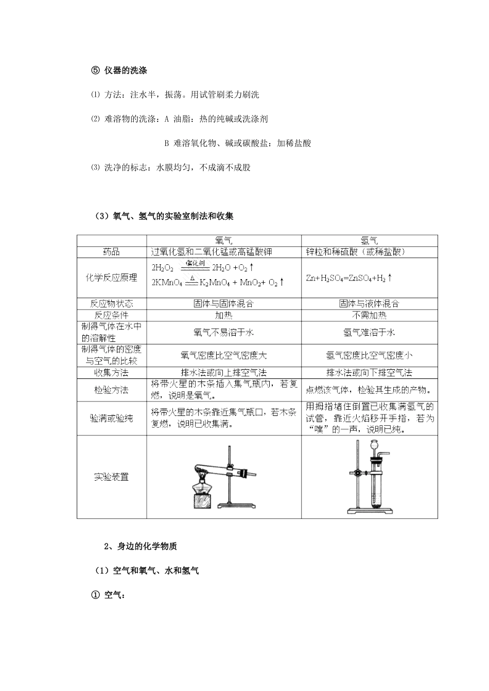 九年级化学期中复习1-5单元新课标 人教版试卷_第3页