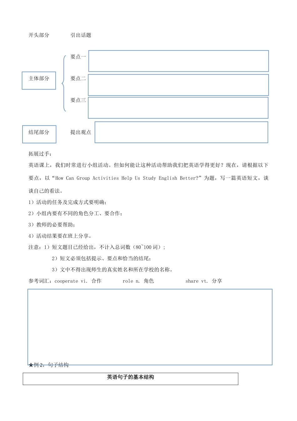 中考英语 写作技巧提升专题 第3讲试卷_第2页