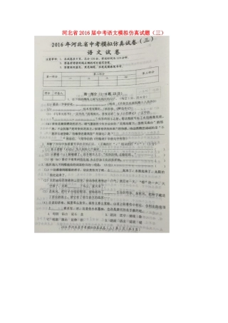 中考语文模拟仿真试卷(三)试卷
