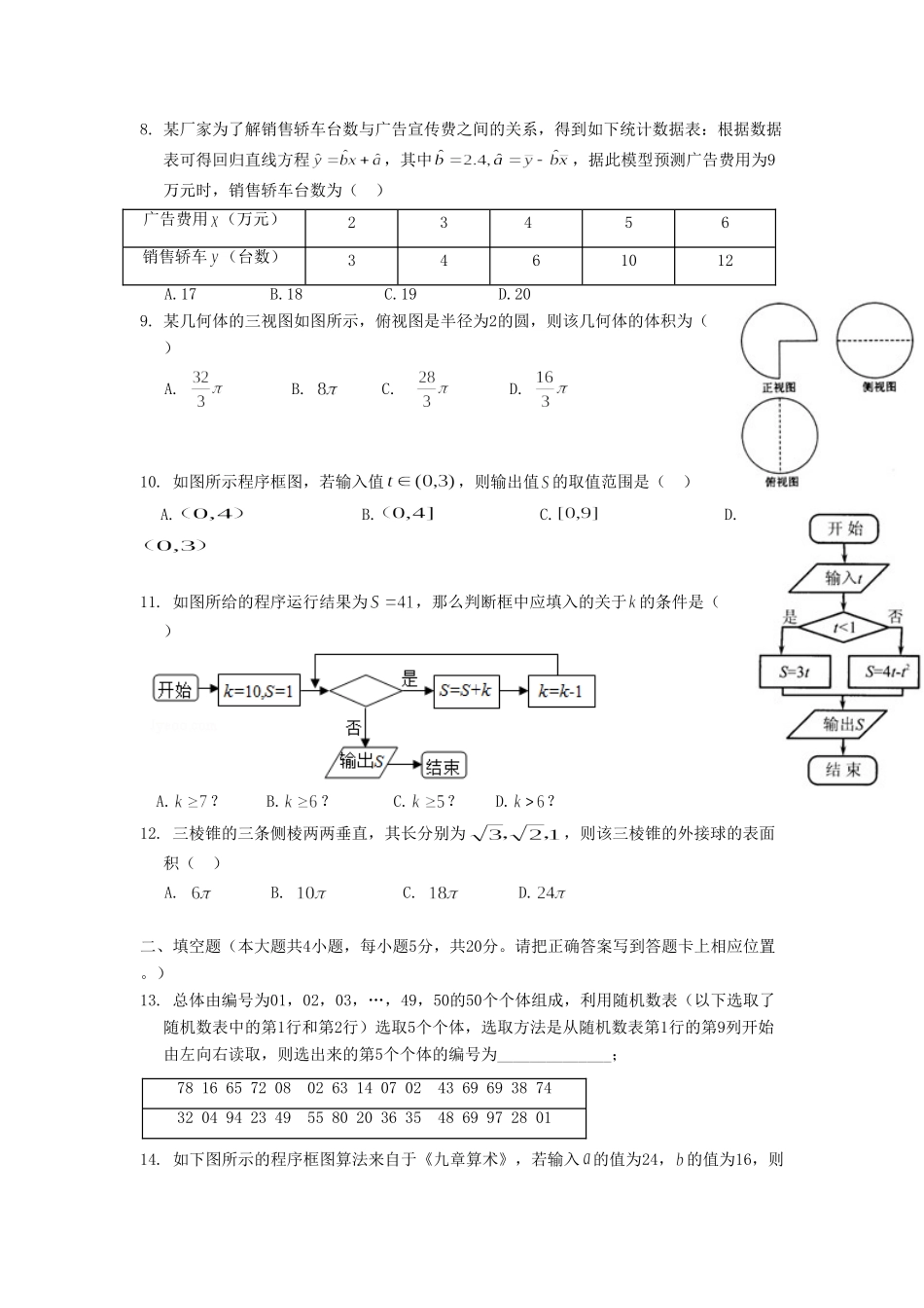 内蒙古包头市 高二数学上学期期中试题 文(无答案) 试题_第2页