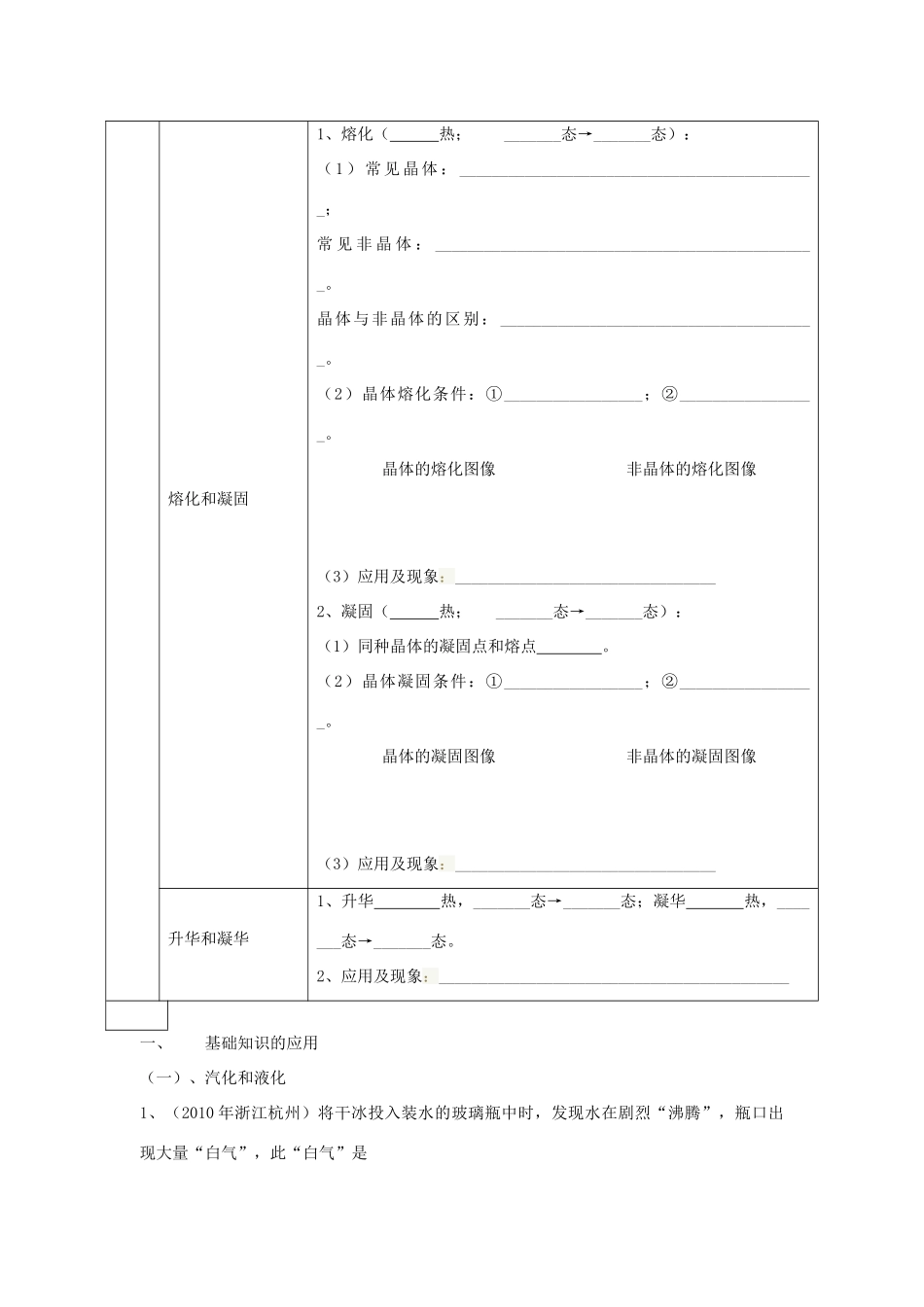 中考物理复习 物质形态及其变化 沪粤版试卷_第2页