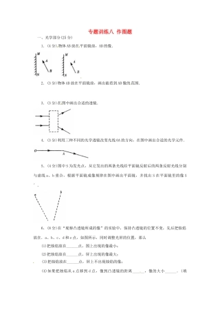 中考科学专题复习训练八 作图题试卷
