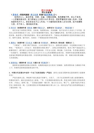 中考语文一轮复习 四大吝啬鬼素材试卷