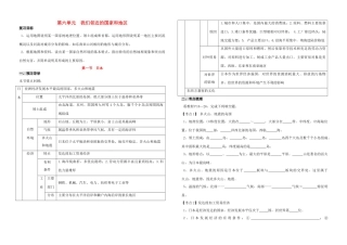 九年级下册 第六单元 我们邻近的国家和地区 新人教版试卷
