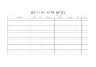 体育器材使用记录