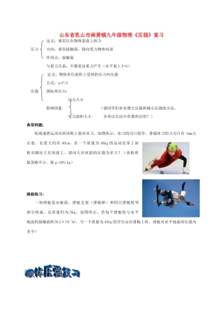 九年级物理(压强)复习试卷