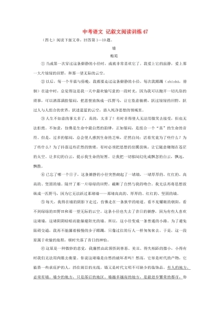 中考语文 记叙文阅读训练47试卷