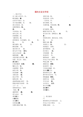 八年级语文下册 课内文言文复习(无答案) 新人教版 试题