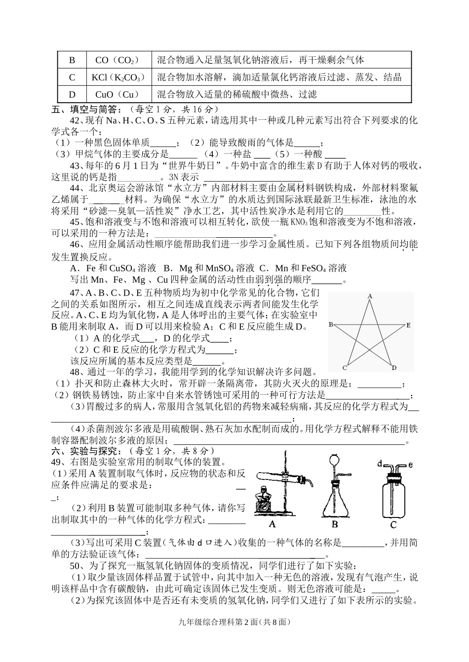2010河口适应综合理科_第2页
