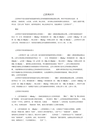 乙肝两对半检查结果对照表_25种16+9组合的意义