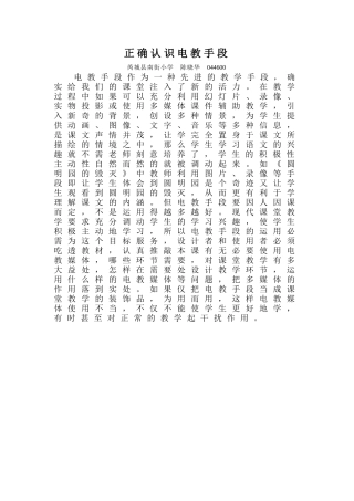 正确认识电教手段