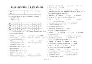 绩效与薪酬管理B卷答案
