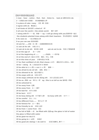 初中英语词组总结