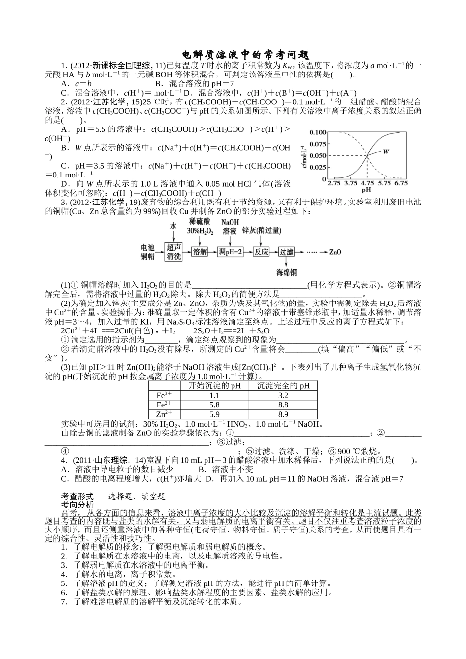 专题1第8讲-电解质溶液中的常考问题_第1页