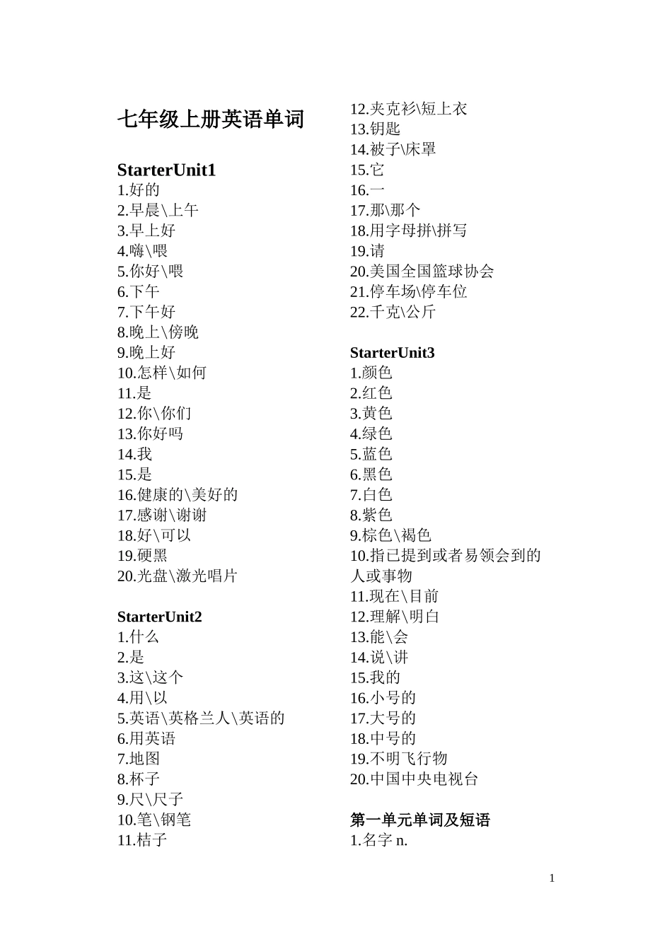 七年级单词(1)_第1页