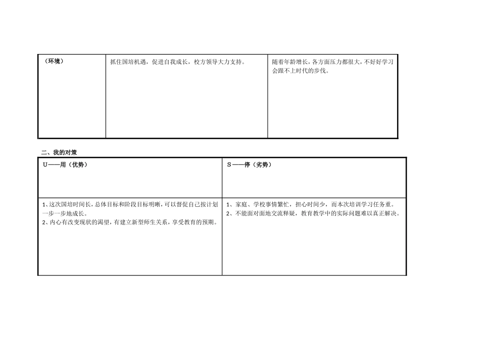 青海湟中祁得丰个人自我诊断SWOT分析表_第2页