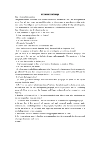 牛津英语模块十第三单元Grammar+and+Usage精品教案
