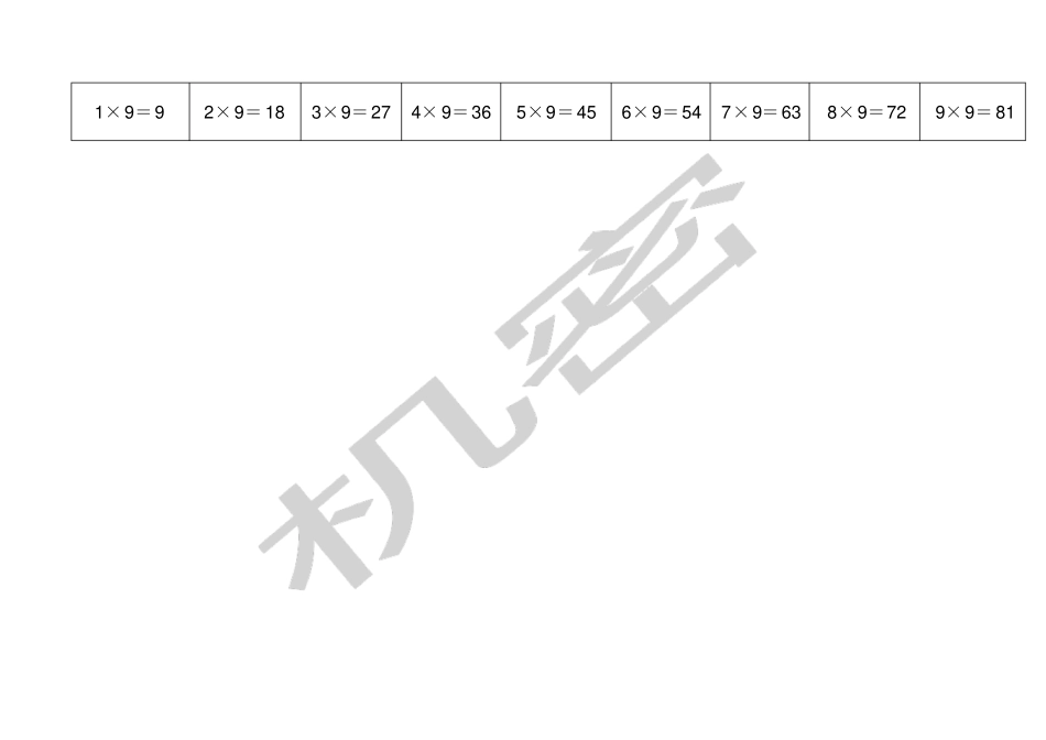 九九乘法口诀表A直接打印版_第2页