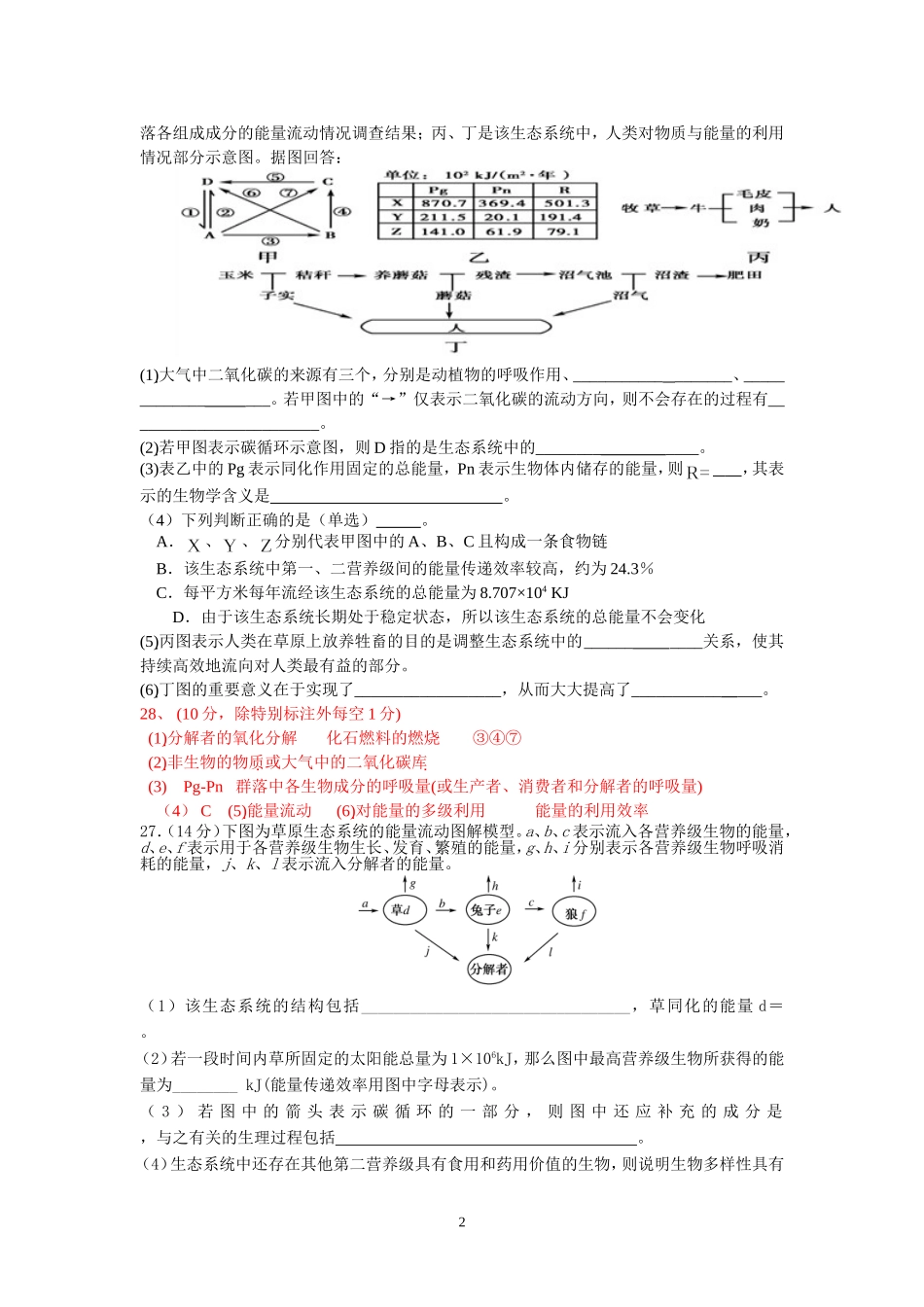 高考复习题生态系统专题_第2页