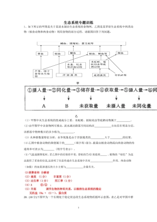 高考复习题生态系统专题