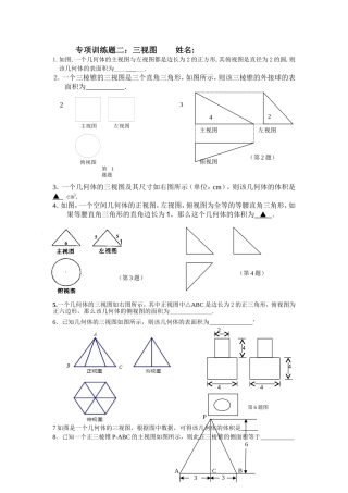 高考三视图专项训练题