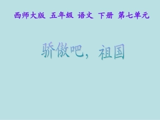 西师大版小学五年级语文下册第28课《骄傲吧-祖国PPT课件》