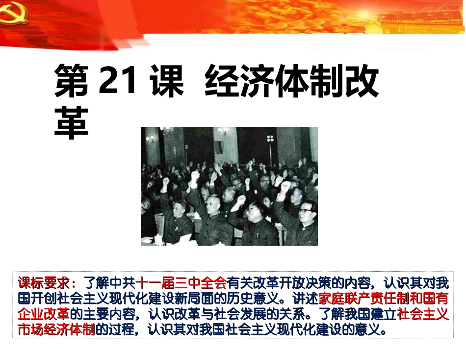 高中历史必修二（岳麓版）第21课+经济体制改革+课件（共27张）_第1页