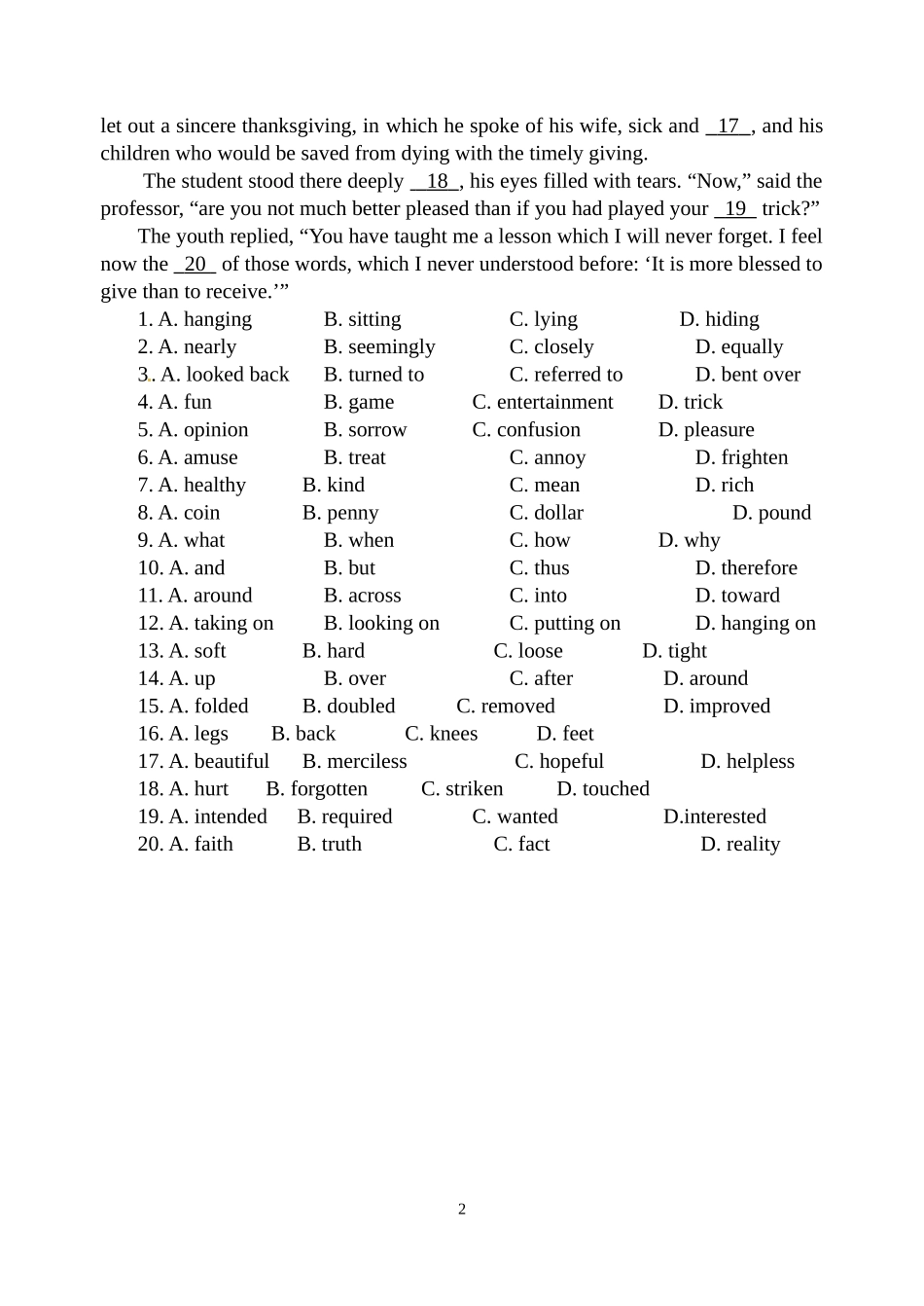 高三英语巩固练习a_第2页