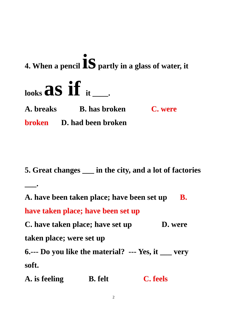 高一英语期末复习语法专练--被动语态（含答案）_第2页