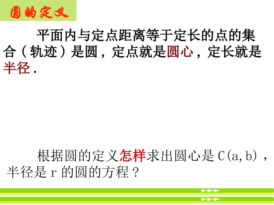 高一数学圆的标准方程课件_第2页