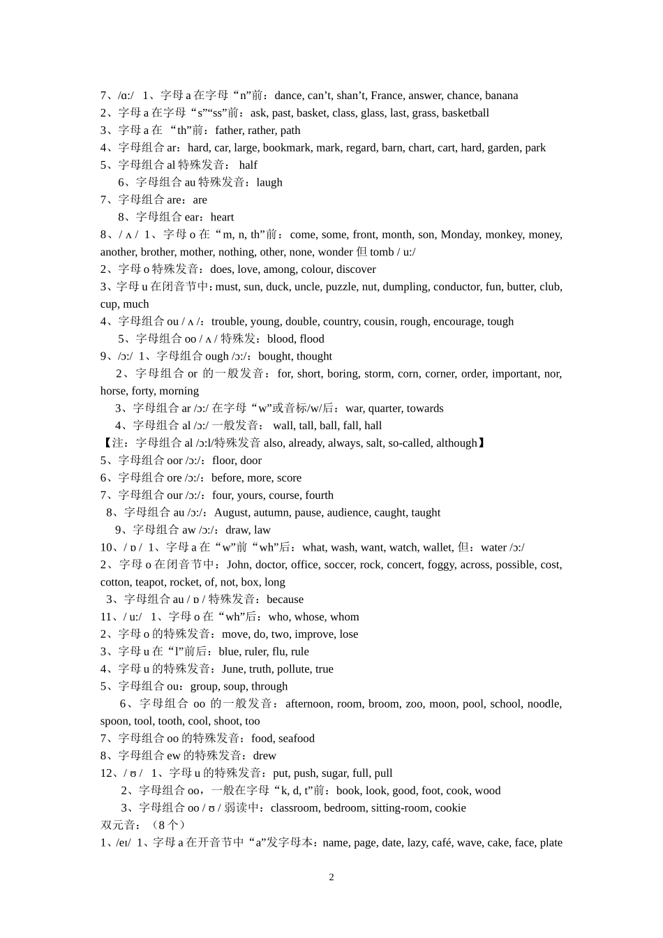 音标常见字母组合发音规律_第2页