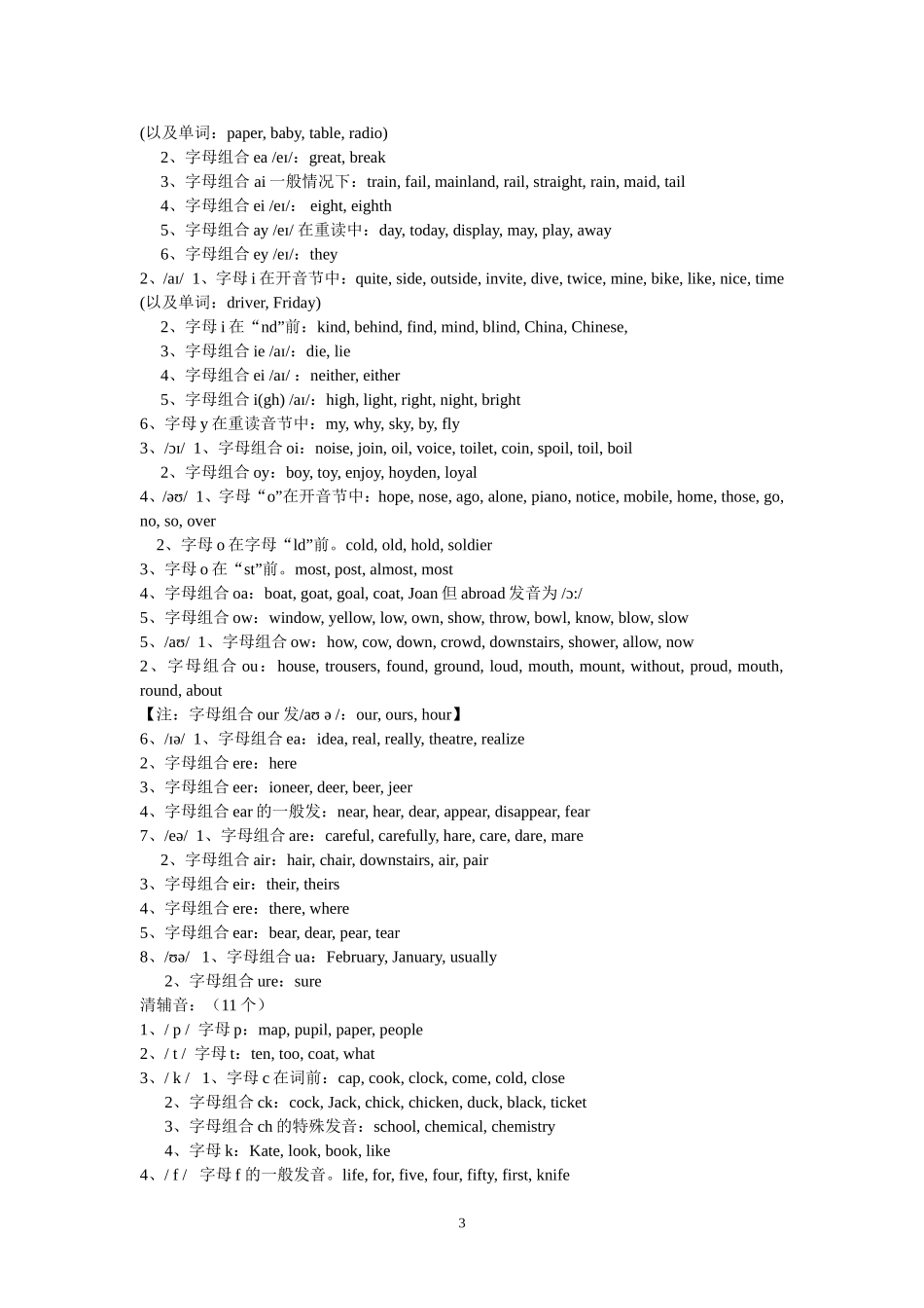 音标常见字母组合发音规律_第3页