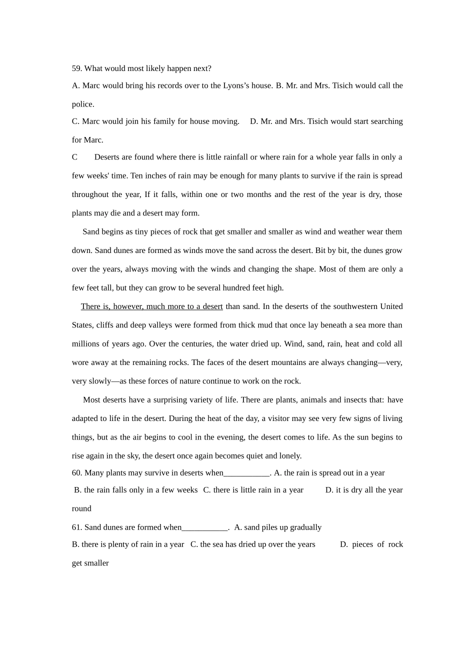 阅读理解训练题_第2页