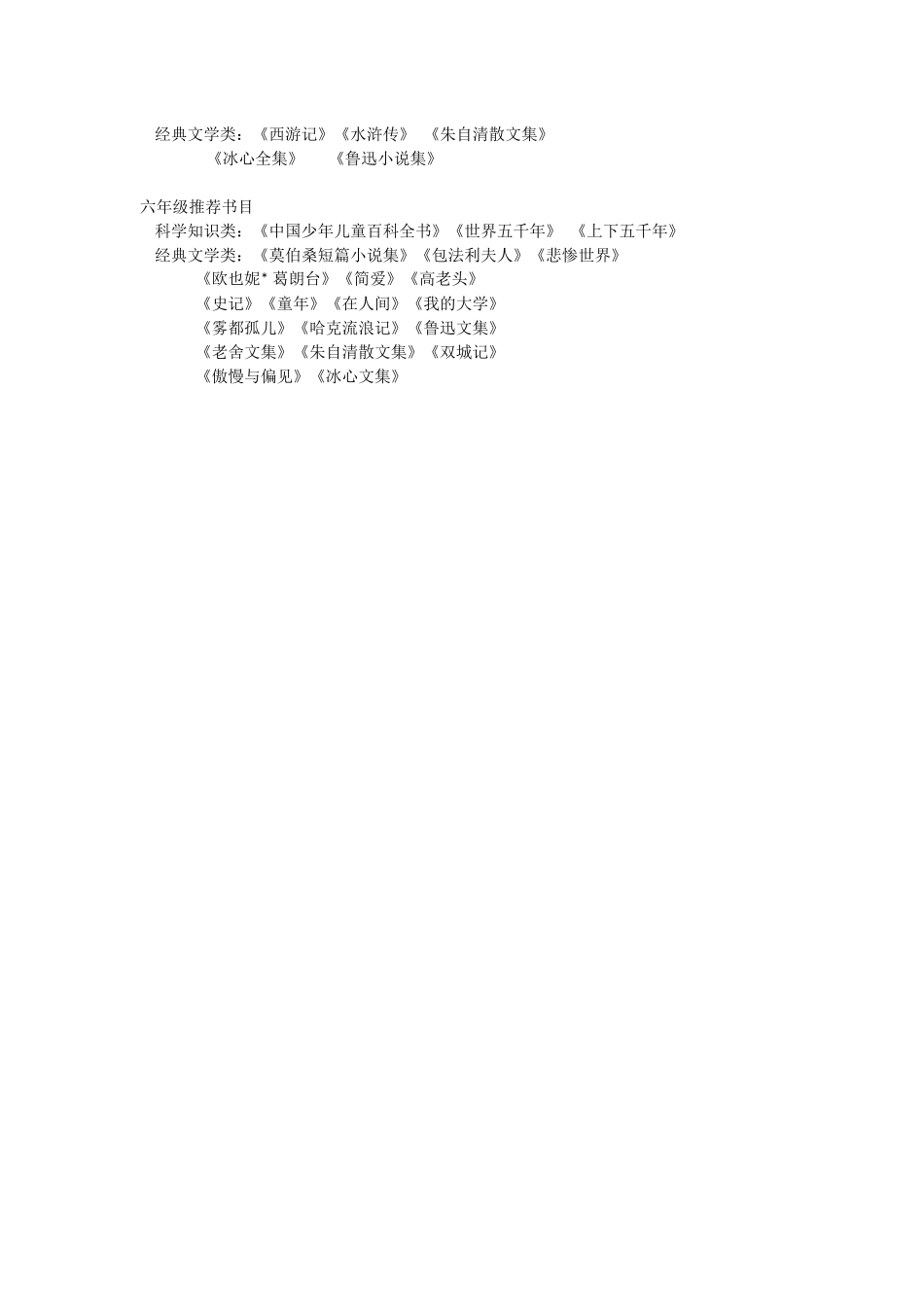 小学各阶段推荐书目_第2页