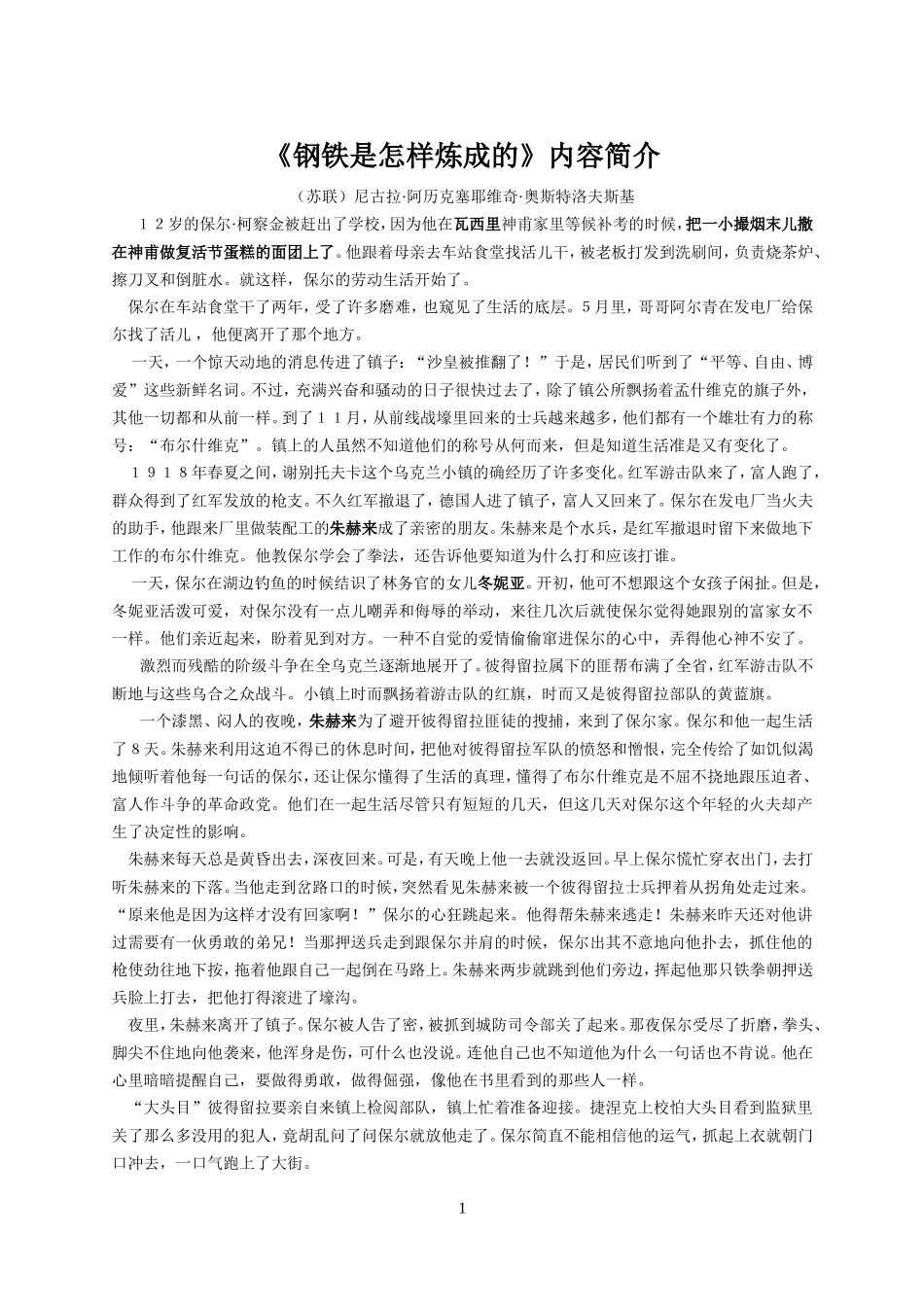 钢铁是怎样炼成的_第1页