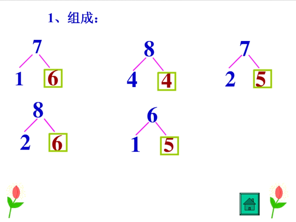 小学数学人教2011课标版一年级8-7-6加几_第2页
