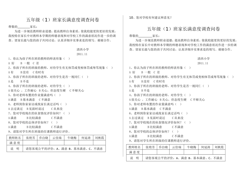 家长满意度调查问卷_第1页