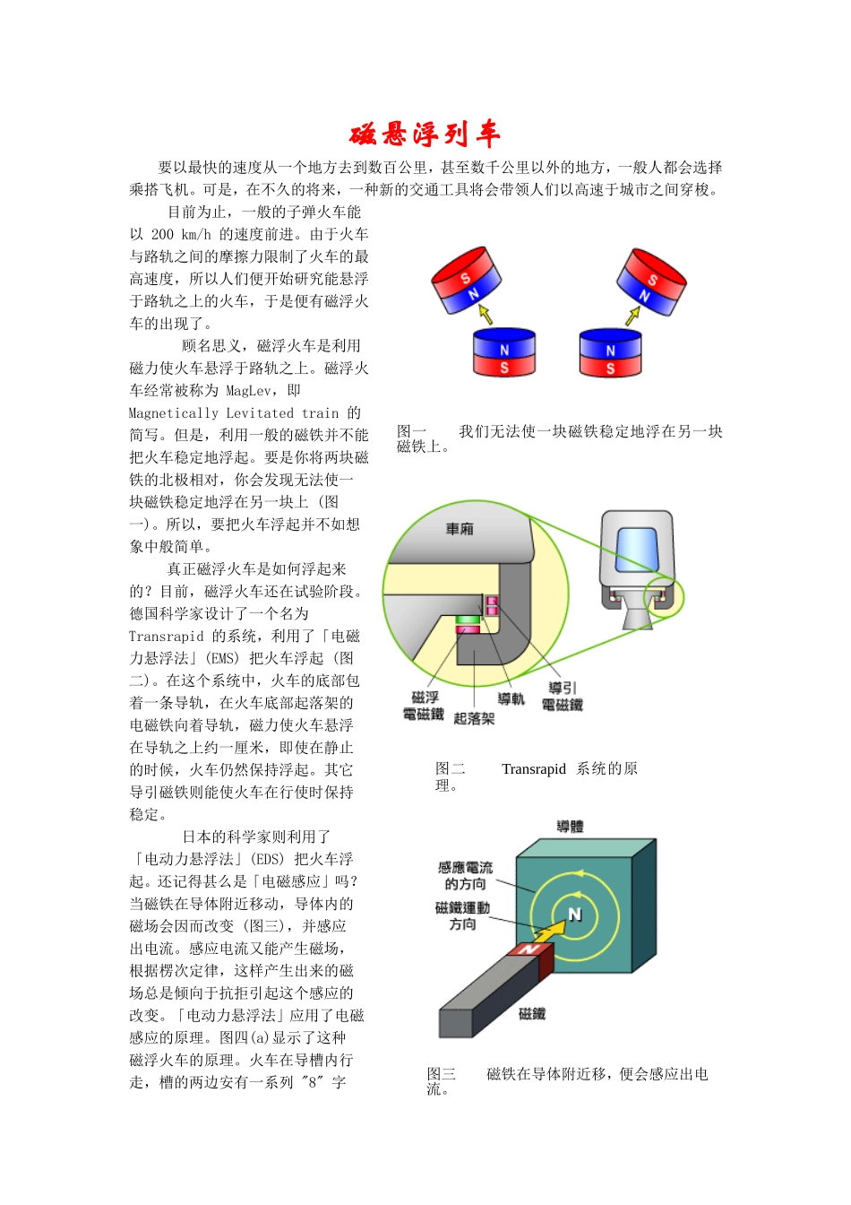 超导磁悬浮列车原理_第1页