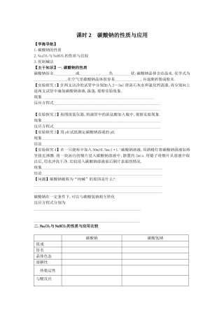 课时2碳酸钠的性质与应用教学案