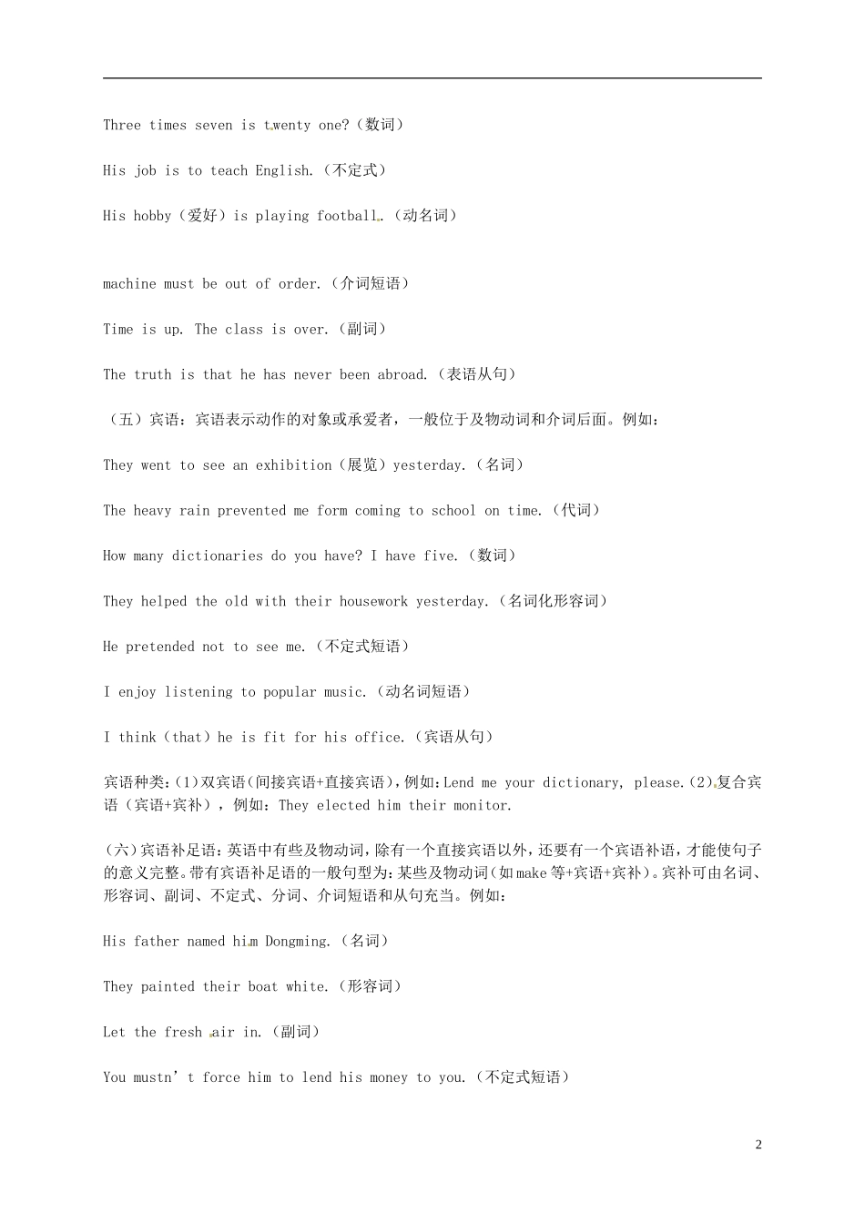 语法复习-句子成分练习题_第2页