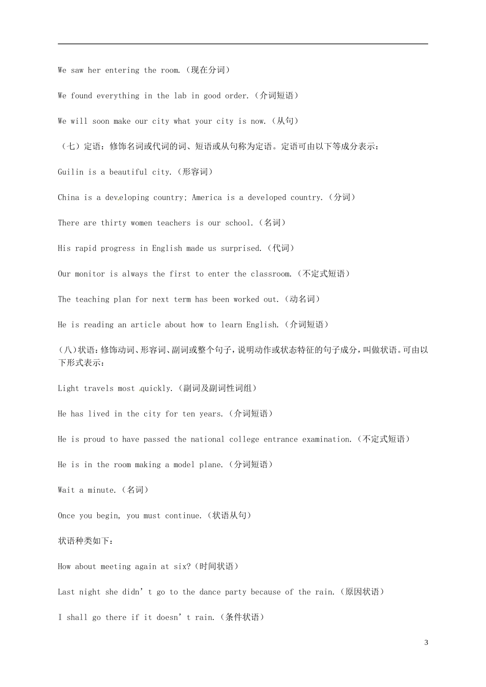 语法复习-句子成分练习题_第3页