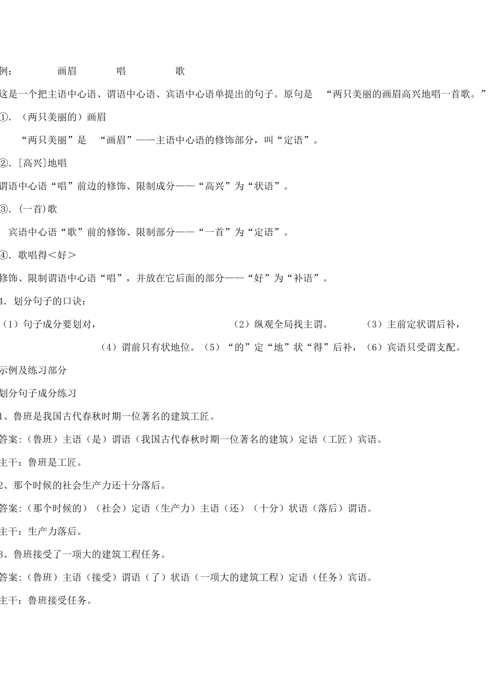 语文基础知识之句子成分分析_第3页