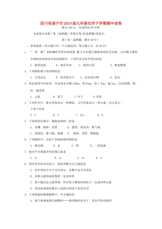 九年级化学下学期期中试卷试卷(00001)