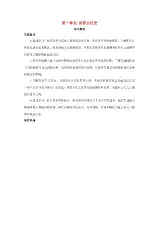 九年级历史上册 第1课(史前时期的人类)同步测试 岳麓版试卷