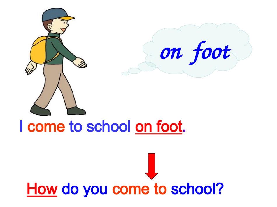 译林英语五年级下册unit2_How_do_you_come_to_school优质课课件_第2页
