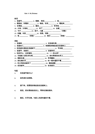 译林五英上Unit8知识要点