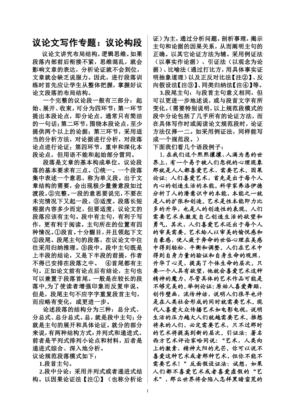 议论文写作专题_第1页