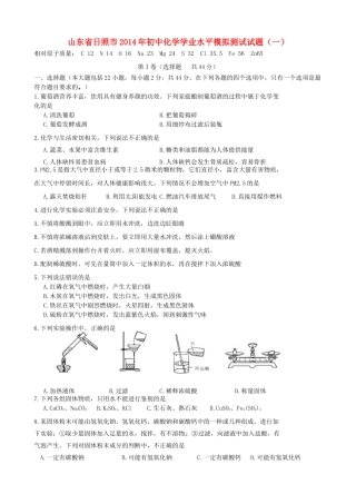 初中化学学业水平模拟测试试题(一) 试题