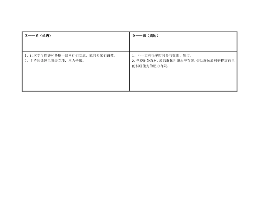 潘的个人自我诊断SWOT分析表_第3页